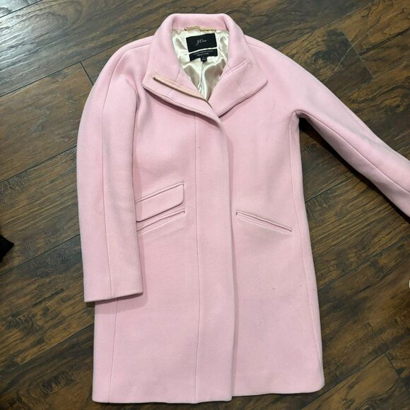J. Crew Italian Stadium Cloth By Nello Gori Wool Coat Pink Size 2 Preppy Pastel - Picture 9 of 11